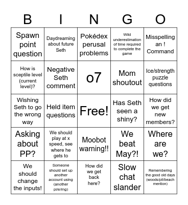 Pokemon Pi chat bingo Card