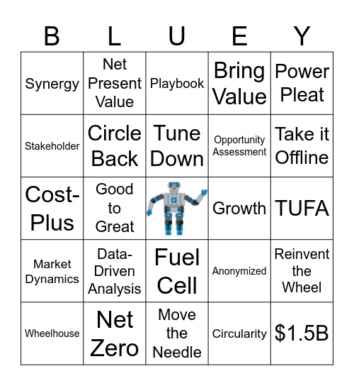 Bluey's BINGO Challenge Bingo Card