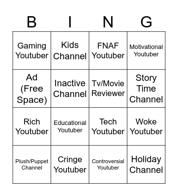 Wikitubia/Minitubia Bingo Card