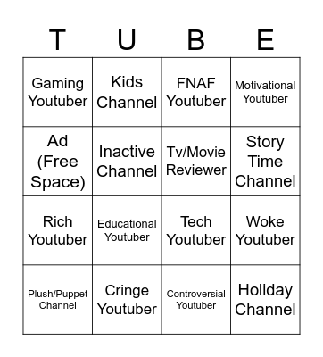 Wikitubia/Minitubia Bingo Card