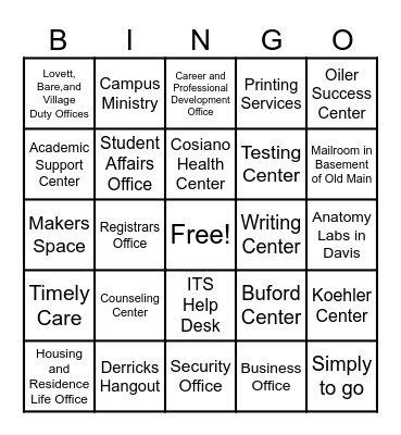 UF Bingo Card