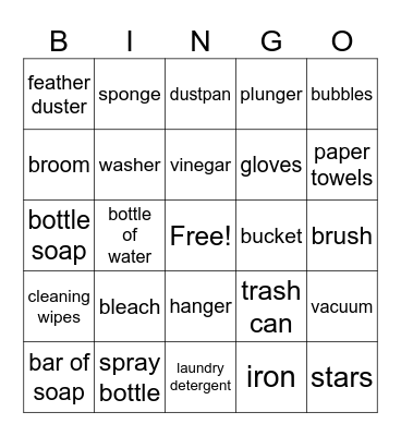 Housekeeping Dream Team Bingo Card