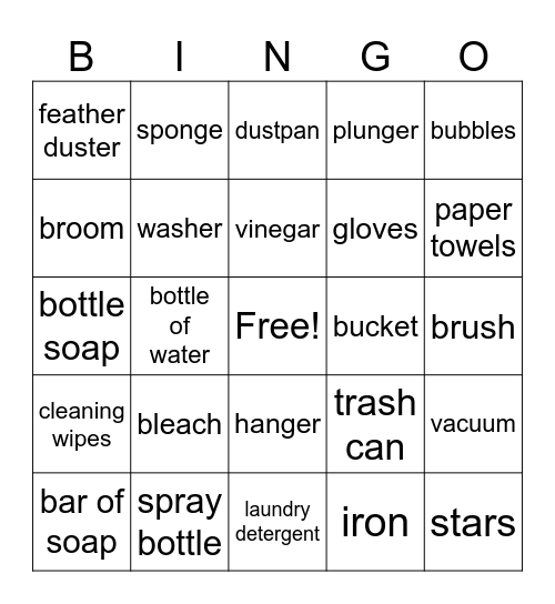 Housekeeping Dream Team Bingo Card