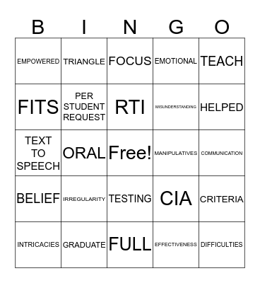 Campus Administrators LOVE Accommodations Bingo Card