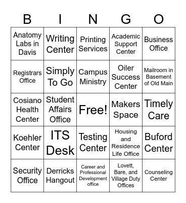 UF Bingo Card