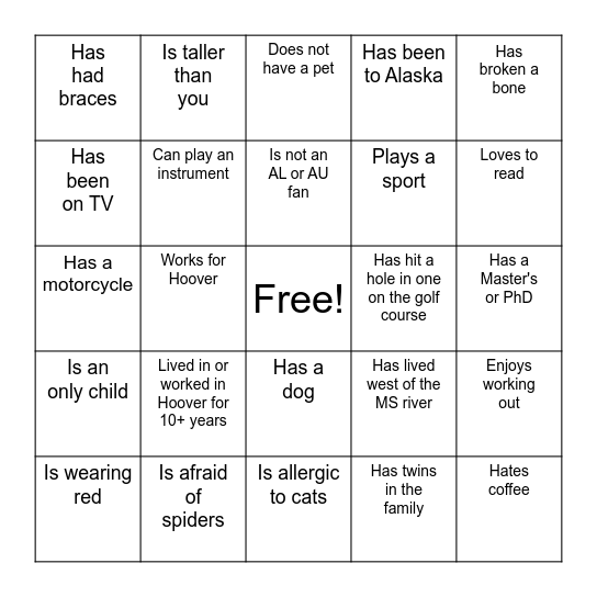 Ready, set, play! Bingo Card