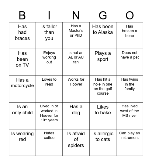 Ready, set, play! Bingo Card