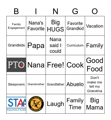 TCMS Grandparents Day Bingo Card