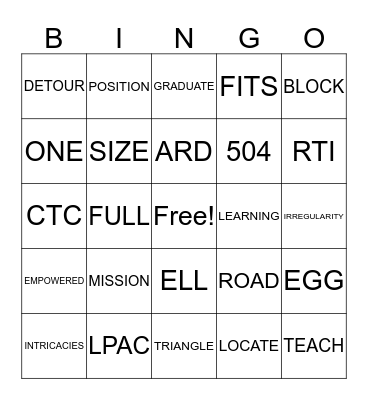 Campus Administrators LOVE Accommodations Bingo Card