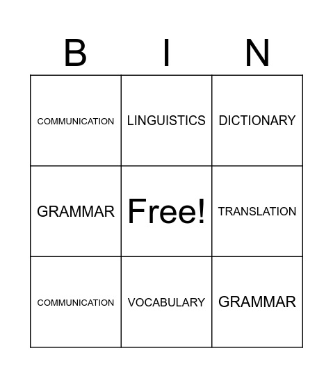 IPA bingo Card