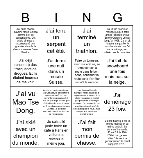 WE Cretegny Bingo Card