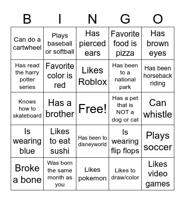 Find Someone Who... Bingo Card