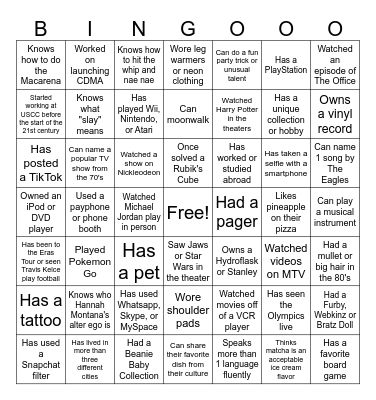 Networking Bingo Card