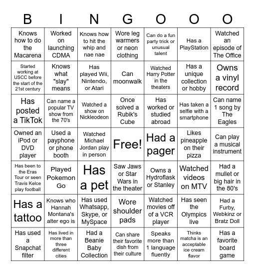 Networking Bingo Card