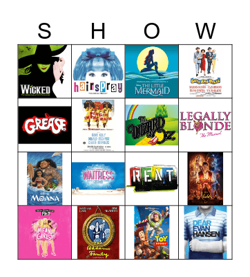 Broadway Bingo Card