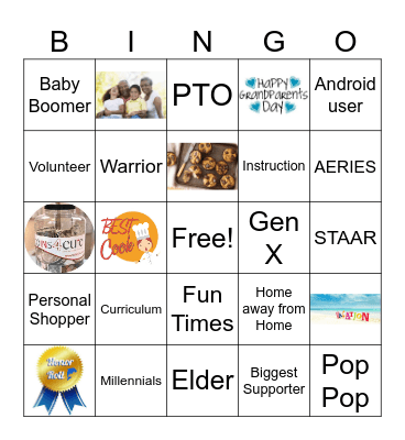 Grandparents Day Bingo Card