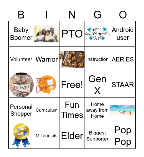 Grandparents Day Bingo Card