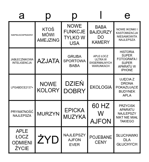 emejzing konferencja Bingo Card