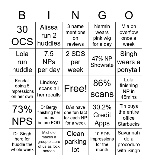 September Bingooo Bingo Card