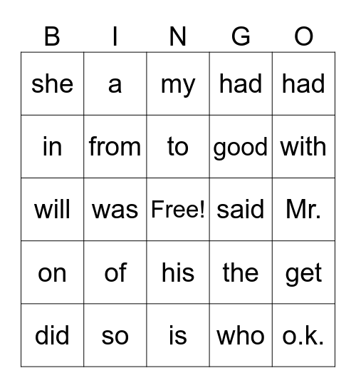 19 Bingo Card