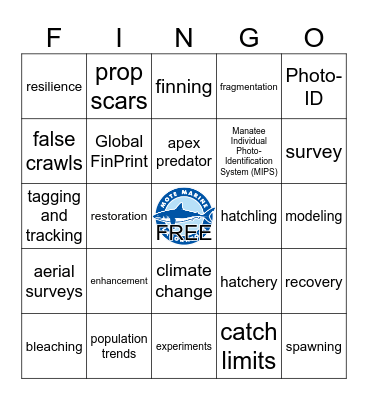 SEA: Conservation, Restoration & Monitoring Bingo Card