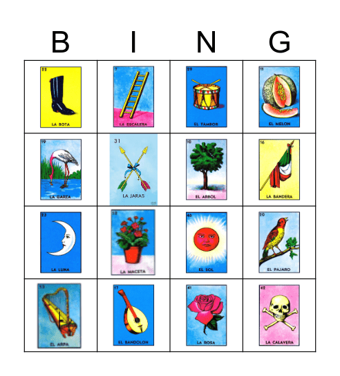 Loteria Mexicana Bingo Card