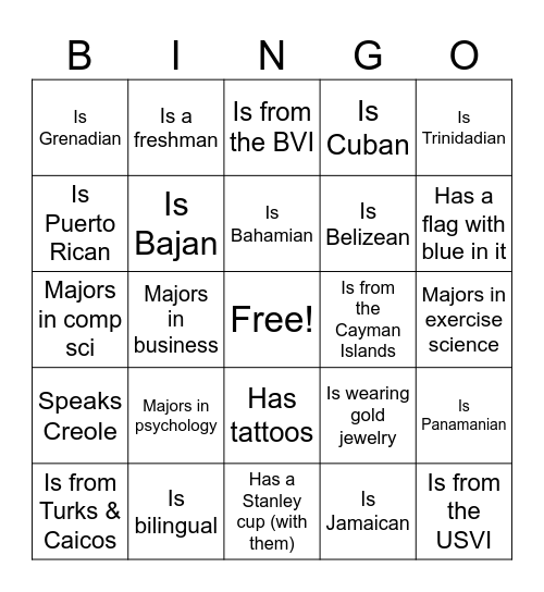 Find Someone Who... Bingo Card