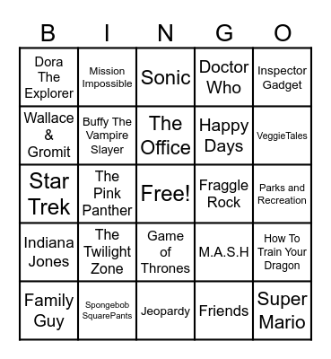 Theme Songs! Bingo Card