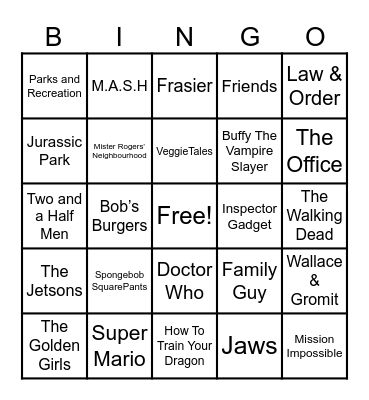 Theme Songs! Bingo Card