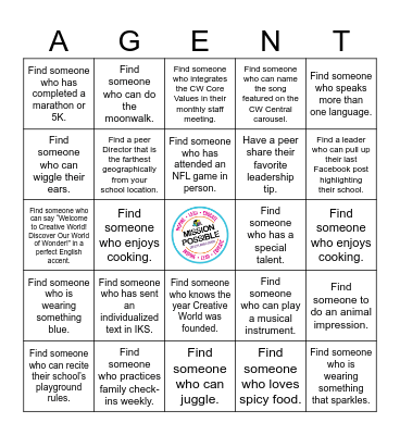 CWS Mission: Possible Bingo Card