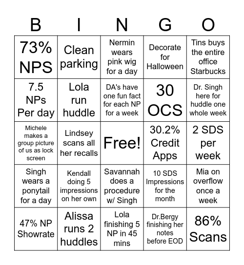 SEPTEMBER BINGOOOO Bingo Card