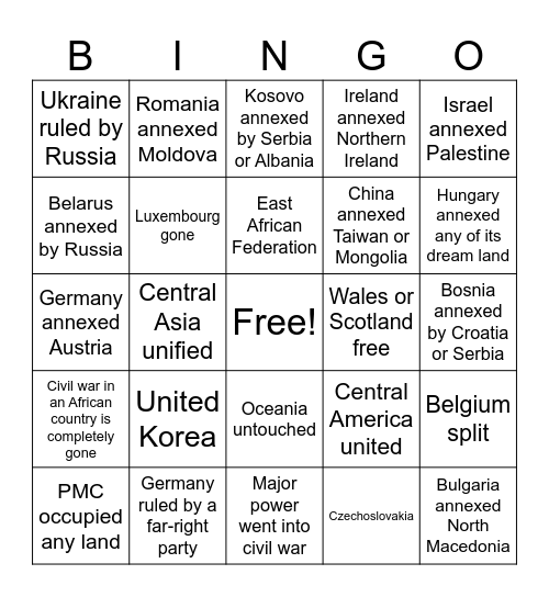 RU3 Cliche Modern Server Bingo Card