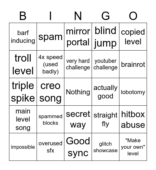 recent tab Bingo Card