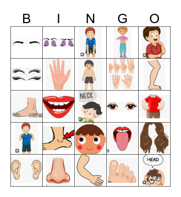 Body Parts Bingo Card