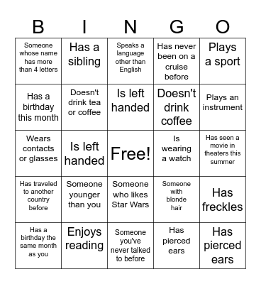Let's Meet Div. 13! Bingo Card