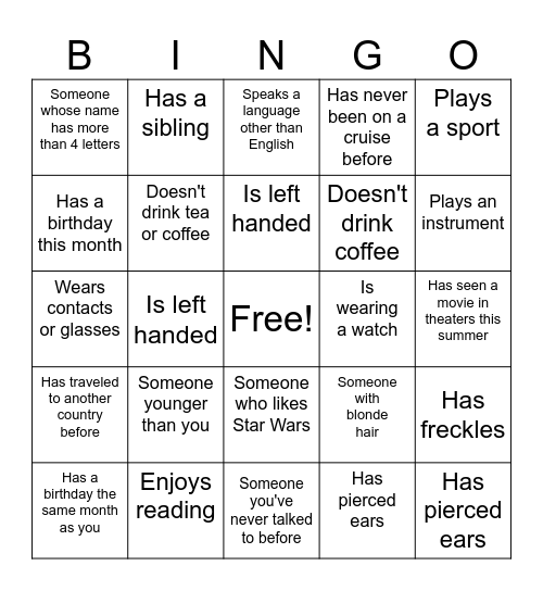 Let's Meet Div. 13! Bingo Card