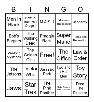 Theme Songs! Bingo Card