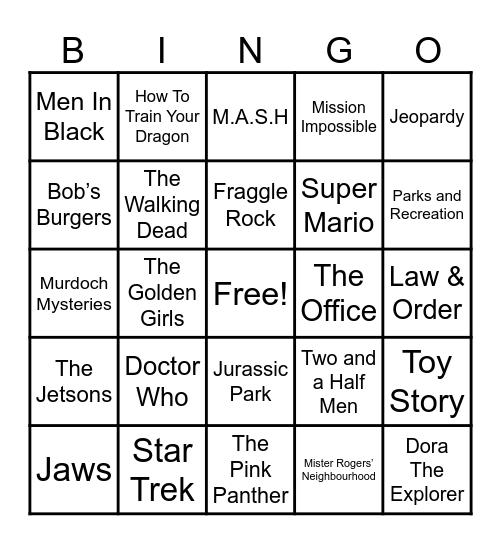 Theme Songs! Bingo Card