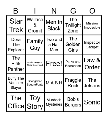 Theme Songs! Bingo Card