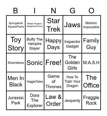 Theme Songs! Bingo Card