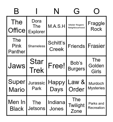 Theme Songs! Bingo Card