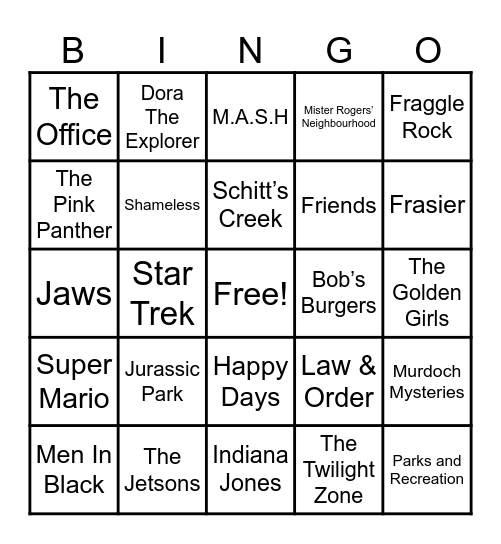 Theme Songs! Bingo Card