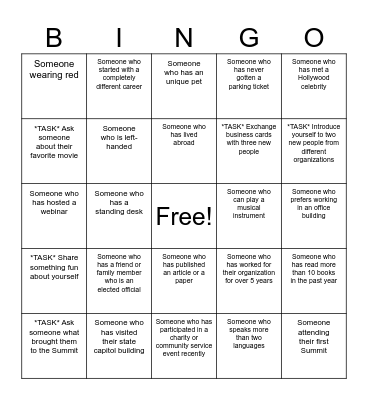 Voices for Healthy Kids Summit Bingo Card