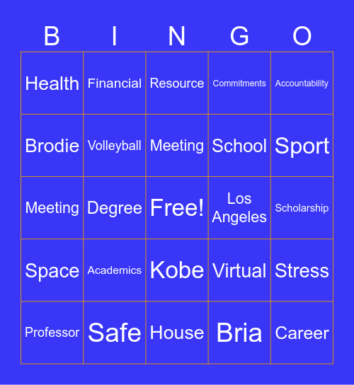 Virginia State: Virtual Open House Bingo Card