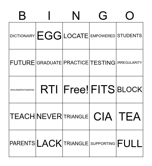 Campus Administrators LOVE Accommodations Bingo Card