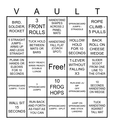 VAULT BINGO Card