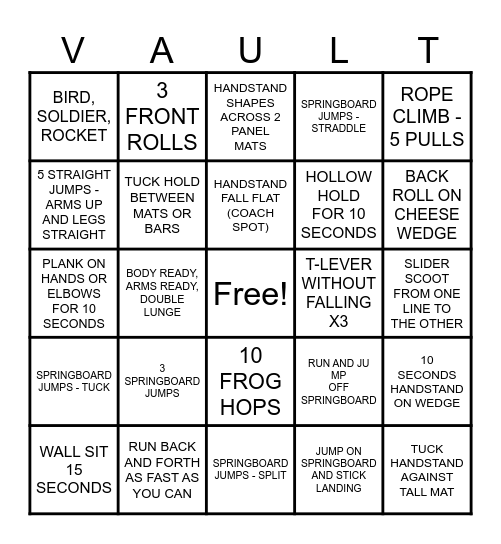 VAULT BINGO Card