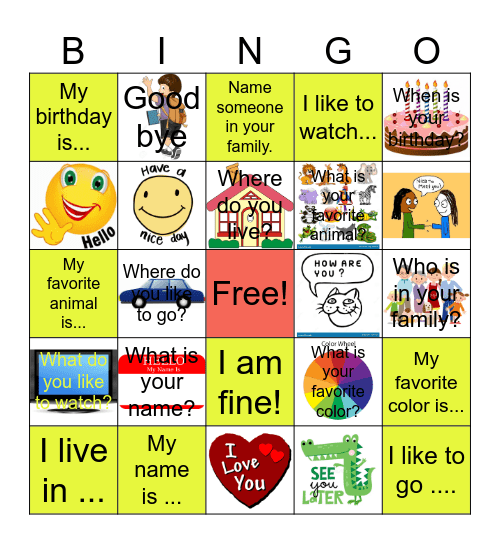 SGD AAC Get to know you Bingo Card