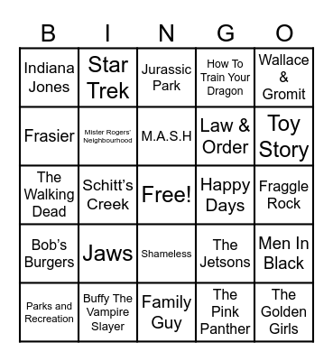 Theme Songs! Bingo Card