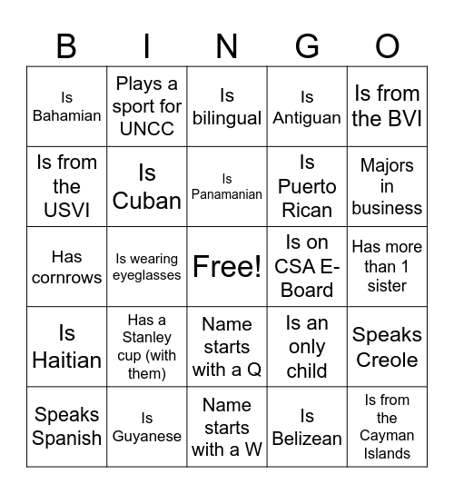 Find Someone Who... Bingo Card